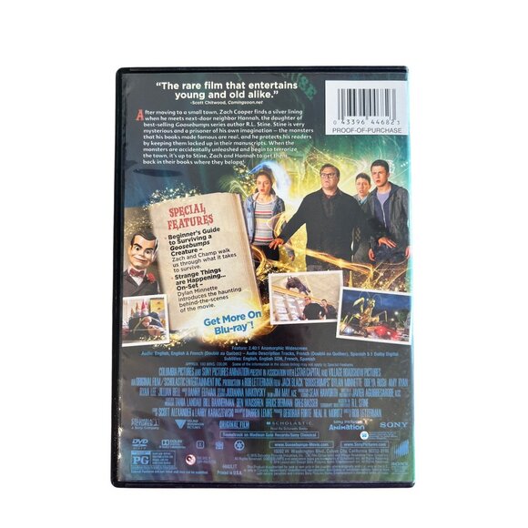 Goosebumps DVD 2015 Family Fantasy Movie Jack Black Dylan Minnette Pre-Owned - Picture 4 of 4